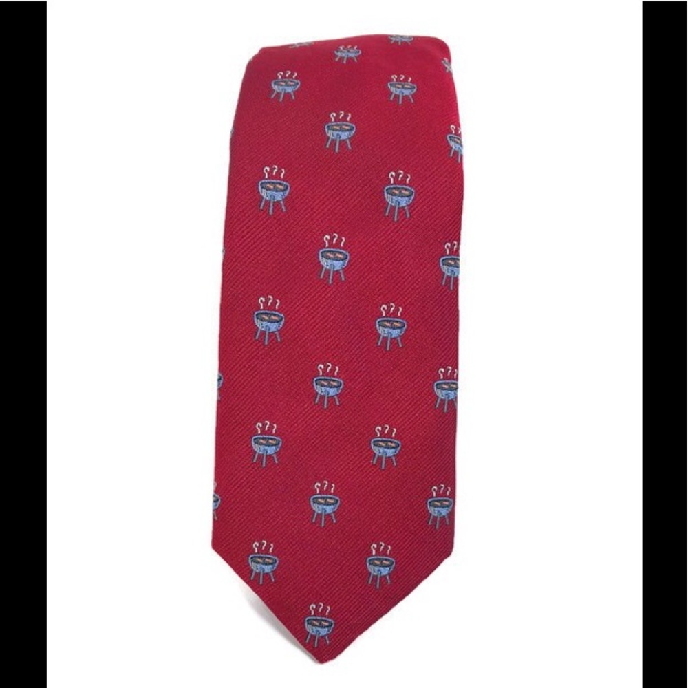 Vineyard Vines Summer BBQ Grill Red 100% Silk Tie